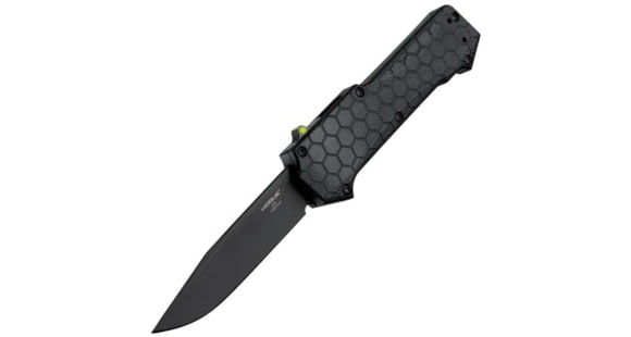 Image of Hogue Compound Automatic Folding Knife, 3.5in, CPM S30V Stainless, Black PVD, Clip Point Blade, Solid Black G10 Handle, 34031