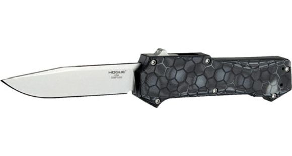 Image of Hogue Compound Automatic Folding Knife, 3.5in, CPM S30V Stainless, Clip Point Blade, G-Mascus Black G10 Handle, 34039
