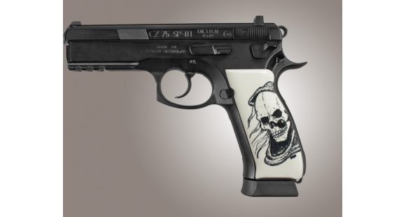 Image of Hogue CZ 75 Scrimshaw Ivory Polymer - Grim Reaper 75026