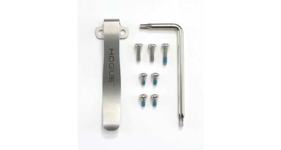 Image of Hogue Deep Carry Clip &amp; Torx Screw Kit - Fits EX-01, EX-03, EX-04 and OTF, Tumbled Finish, 34084