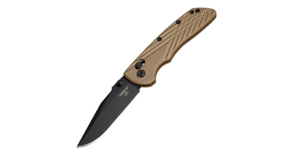 Image of Hogue Deka Folding Knife, 3.25 in CPM MagnaCut Stainless Steel Clip Point Blade, Black Cerakote, Flat Dark Earth Glass Fiber Reinforced Polymer Handle, 24377