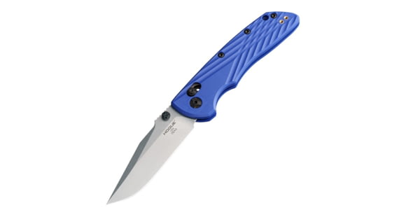 Image of Hogue Deka Folding Knife, 3.25 in CPM MagnaCut Stainless Steel Clip Point Blade, Stone Tumbled, Blue Glass Fiber Reinforced Polymer Handle, 24373