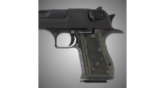 Image of Hogue Desert Eagle Checkered G-10 - G-Mascus OD Green Camo 03178