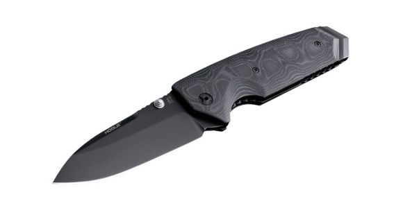 Image of Hogue EX-02 3.75in. Tactical Folding Knife Spear Point Blade Thumb Stud Brushed Finish G-10 Frame, G-Mascus Black Gray 34259