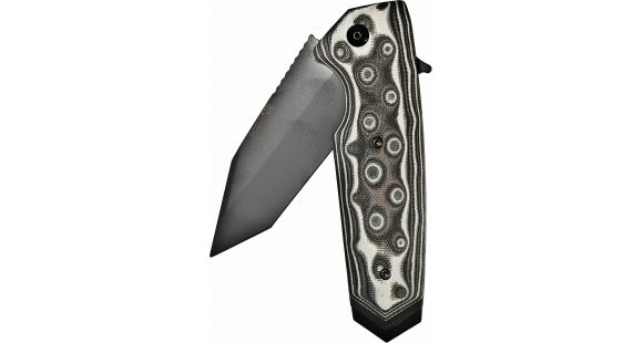 Image of Hogue EX-02 3.75in. Tactical Folding Knife Tanto Blade Flipper Brushed G-10 Frame, G-Mascus Green 34208