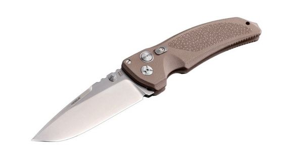 Image of Hogue EX-03 3.5in Folder Drop Point Blade Tumble Finish Polymer Frame - Matte Brown 34373