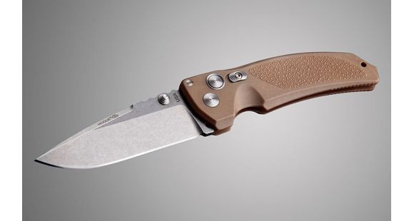 Image of Hogue EX-03 4in Folder Drop Point Blade Tumble Finish Polymer Frame - Matte Brown 34353