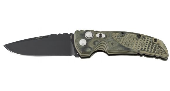 Image of Hogue EX-A01 3.5in Automatic Folder Drop Point Blade Black Kote G-10 Frame,G-Mascus Green 34138