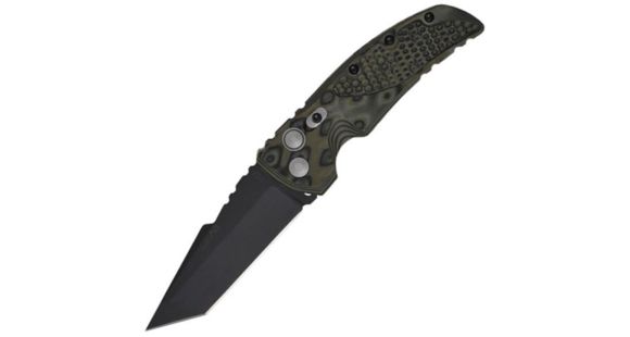 Image of Hogue EX-A01 3.5in Automatic Folder Tanto Blade Black Kote G-10 Frame,G-Mascus Green 34128