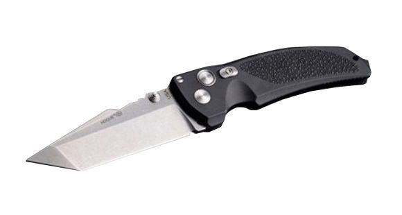 Image of Hogue EX-A03 3.5in Automatic Folder Drop Point Blade Tumbled Finish Polymer Frame,Matte Black 34336