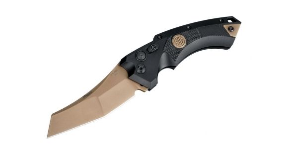 Image of Hogue EX-A05 Sig Emperor Scorpion Automatic Folding Knife, 3.5in, Wharncliffe Blade, FDE PVD Finish, Black Aluminum/G10 Frame, 36520