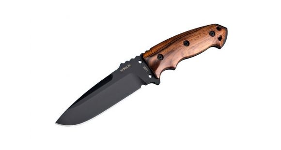 Image of Hogue EX-F01 5 1/2in. Fixed Drop Point Blade A-2 Black Kote Wood Scales, Coco Bolo 35176