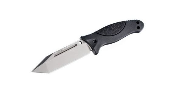 Image of Hogue EX-F02 4.5in Fixed Tanto Blade Tumbled Finish Auto Retention Sheath Black,Rubber OverMolded Frame Black 35260