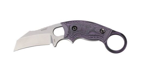 Image of Hogue EX-F03 Hawkbill Blade 2.25in. G10 G-Mascus Purple Scales 6.5in. OAL 2 Black Sheath Combo, Purple 35328