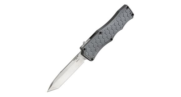 Image of Hogue Exploit Automatic Folding Knife, 3.5in, CPM S30V Stainless Steel, Tanto Blade, Stone Tumbled, Matte Grey Aluminum Handle, 34042