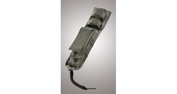 Image of Hogue Gear Fixed Blade Full Sheath, Green w/ MOLLE Front Pouch 10.5in. OAL 35071