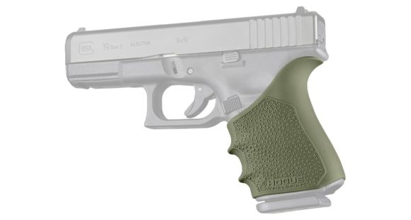 Image of Hogue HandAll Beavertail Grip Sleeve, Glock 19 Gen1/2/5, OD Green, 17051