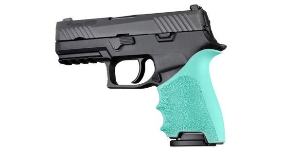 Image of Hogue HandAll Beavertail Grip Sleeve, Sig Sauer P320 Compact, Aqua, 17614