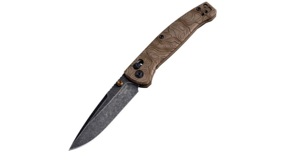 Image of Hogue Mysto Folding Knife, 3.4in, CPM MagnaCut Stainless Steel, Drop Point, Richlite Brown Handle, Earth, 24453