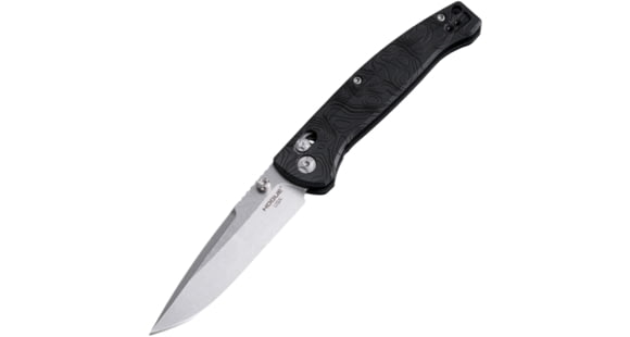 Image of Hogue Mysto 3.4in ABLE Lock Folding Knife, CPM MagnaCut Stainless Steel, Drop Point Blade, Richlite Black Diamond/Metal Element Handle, 24457