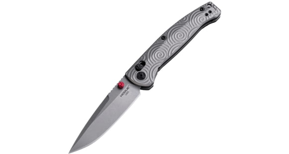 Image of Hogue Mysto Collectors Folding Knife, 3.4in, CPM MagnaCut Stainless Steel, Clip Point, 6AL-4V Titanium Handle, 24491-LIM
