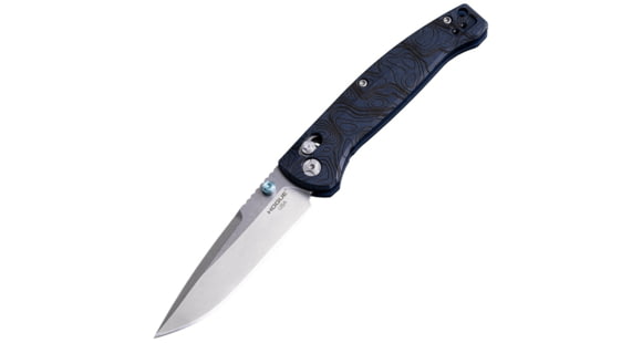 Image of Hogue Mysto Collectors Folding Knife, 3.4in, CPM MagnaCut Stainless Steel, Clip Point, Blue Richlite Handle, 24456