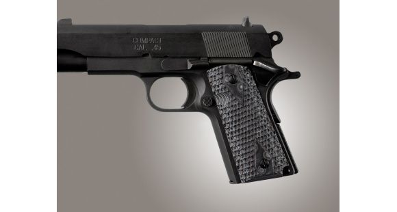 Image of Hogue Officers Model Piranha Grip G-10 - G-Mascus Black/Gray 43137-BLKGRY