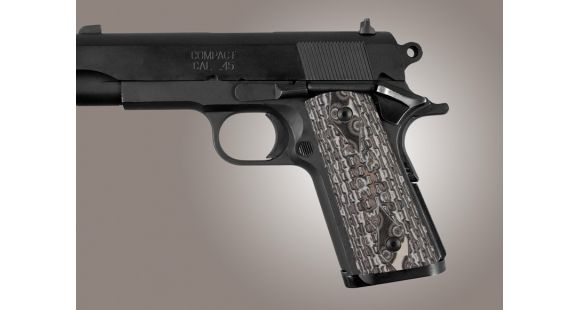 Image of Hogue Officers Model S&amp;A Mag Well Chain Link G-10 - G-Mascus Black/Gray 43107-BLKGRY