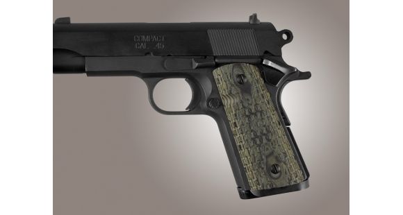 Image of Hogue Officers Model S&amp;A Mag Well Chain Link G-10 - G-Mascus Green 43108