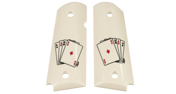 Image of Hogue Officers Model Scrimshaw Ivory Polymer - Double Aces 43033
