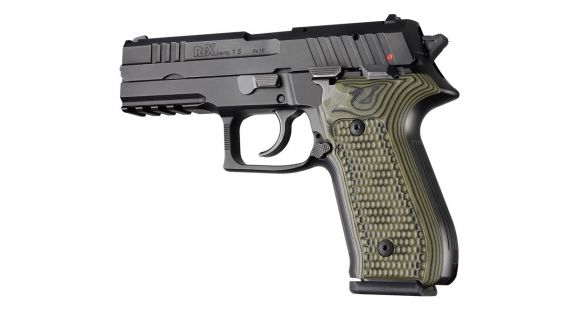 Image of Hogue Rex Zero 1 Grip, Piranha, G10 G-Mascus, Green Lava, 92128