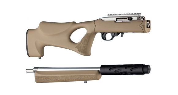 Image of Hogue Ruger 10/22 Takedown Thumbhole Rubber OverMold Stock w/ STD Barrel Channel Flat Dark Earth, 21360