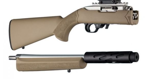 Image of Hogue Ruger 10/22 Takedown Rubber OverMold Stock w/ STD Barrel Channel Flat Dark Earth, 21340