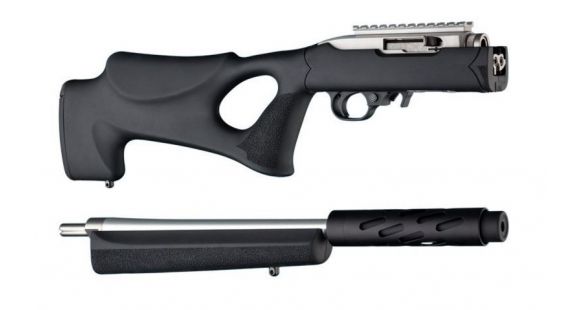 Image of Hogue Ruger 10/22 Takedown Thumbhole Rubber OverMold Stock Only Channel Black, 21060
