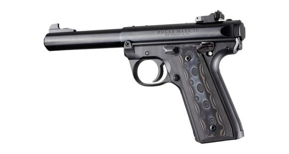 Image of Hogue Ruger 22/45 MK IV Handgun Grip, Smooth, G10 G-Mascus, Black/Grey, 79147