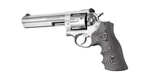 Image of Hogue Ruger GP100/Super Redhawk Grip with Finger Grooves, Smooth, G10 - G-Mascus, Black/Grey, 80167