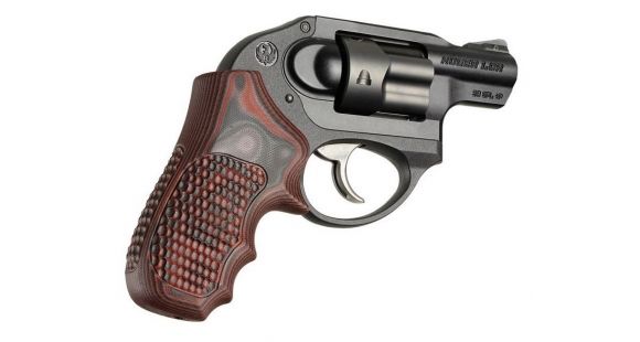 Image of Hogue Ruger LCR Enclosed Hammer Piranha Grip G10, G-Mascus Red Lava 78639