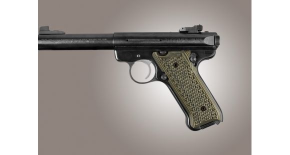 Image of Hogue Ruger MK II / MK III Piranha Grip G-10 - G-Mascus Green 82138