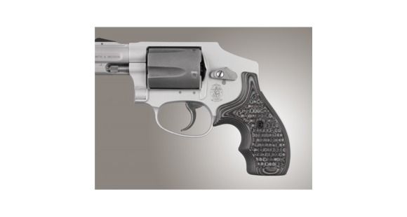 Image of Hogue S&amp;W J Frame Round Butt Grip, Bantam Piranha G-10 G-Mascus Black/Grey 82293