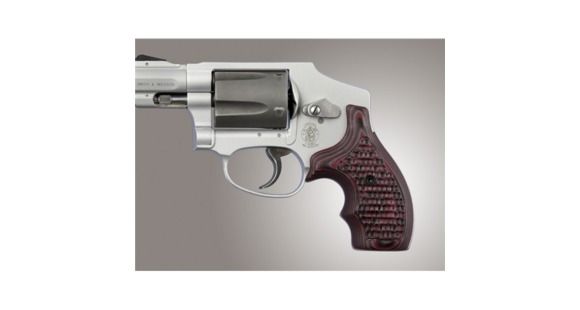 Image of Hogue S&amp;W J Frame Round Butt Grip, Bantam Piranha G-10 G-Mascus Red Lava 82303