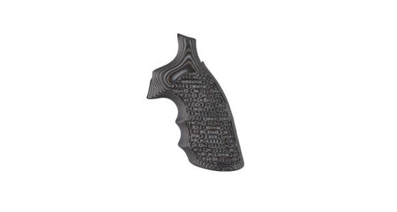 Image of Hogue S&amp;W K&amp;L Conversion Finger Grooves Frame Round Butt Grip, Piranha G10 G-Mascus Black/Grey 190640