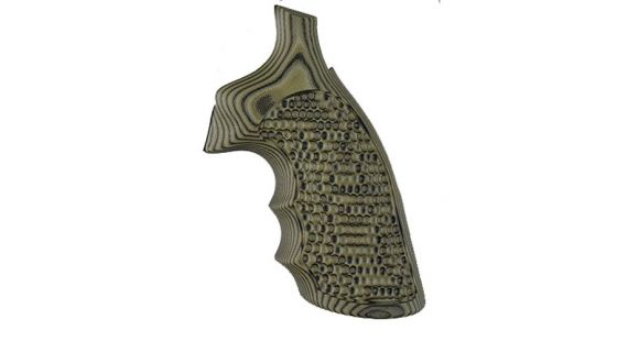 Image of Hogue S&amp;W K&amp;L Conversion Finger Grooves Frame Round Butt Grip, Piranha G10 G-Mascus Green 190641