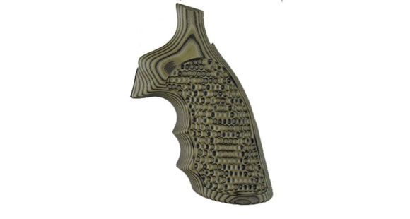 Image of Hogue S&amp;W K&amp;L Frame Square Butt Grip, Finger Grooves, Piranha, G10 - G-Mascus, Green Lava, 10138