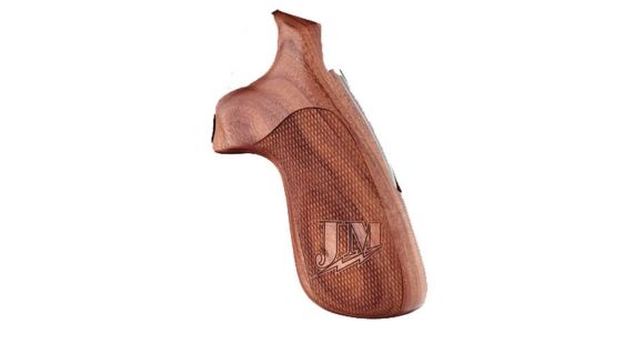 Image of Hogue S&amp;W N-Frame Round Butt Grip w/ Jerry Miculek Logo, Pau Ferro, Checkered, Conversion Style 190662