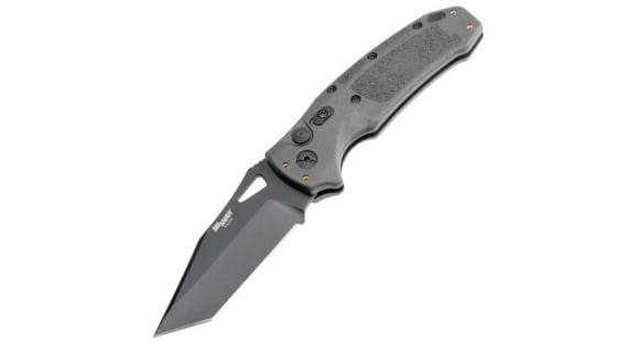 Image of Hogue Sig K320A Automatic Folding Knife, 3.5in, CPM S30V Stainless, Tanto Blade, Black Cerakote, Grey Polymer Handle, 36322