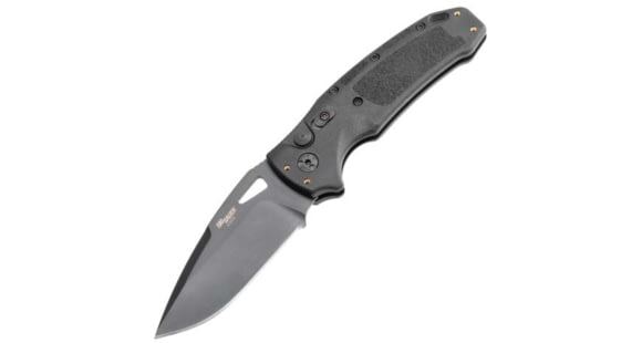 Image of Hogue Sig K320A Automatic Folding Knife, 3.5in, CPM S30V Stainless, Drop Point Blade, Black Cerakote, Black Polymer Handle, 36330