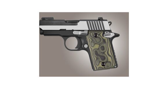 Image of Hogue Sig P938 Rubber Grip, Ambidextrous, G10 G-Mascus Green 109747