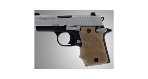 Image of Hogue Sig P938 Rubber Grip, Ambidextrous, w/Finger Grooves Desert Tan Brown 109741