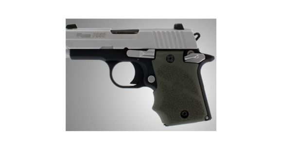 Image of Hogue Sig P938 Rubber Grip, Ambidextrous, w/Finger Grooves OD Green 109740