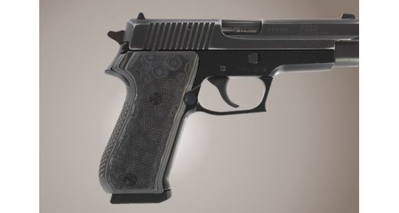 Image of Hogue SIG Sauer P220 Grip American Checkered G-10 - G-Mascus Black/Gray 20177-BLKGRY